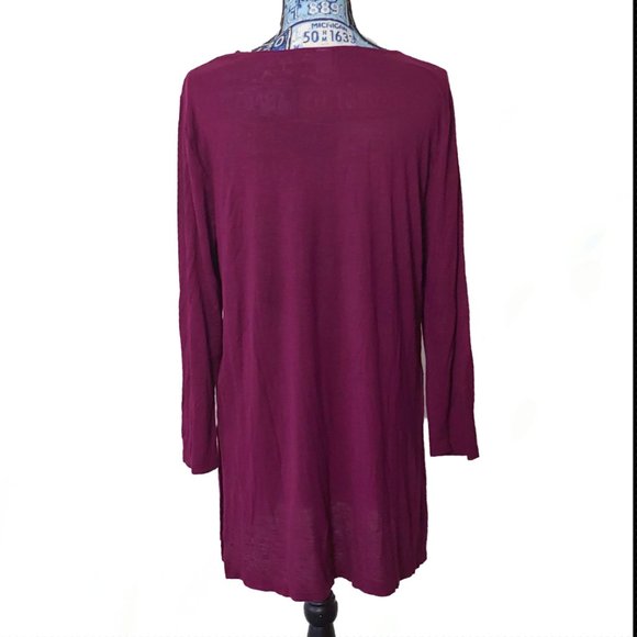 Old Navy Cross Necked Magenta Tunic with Slits - Picture 4 of 9